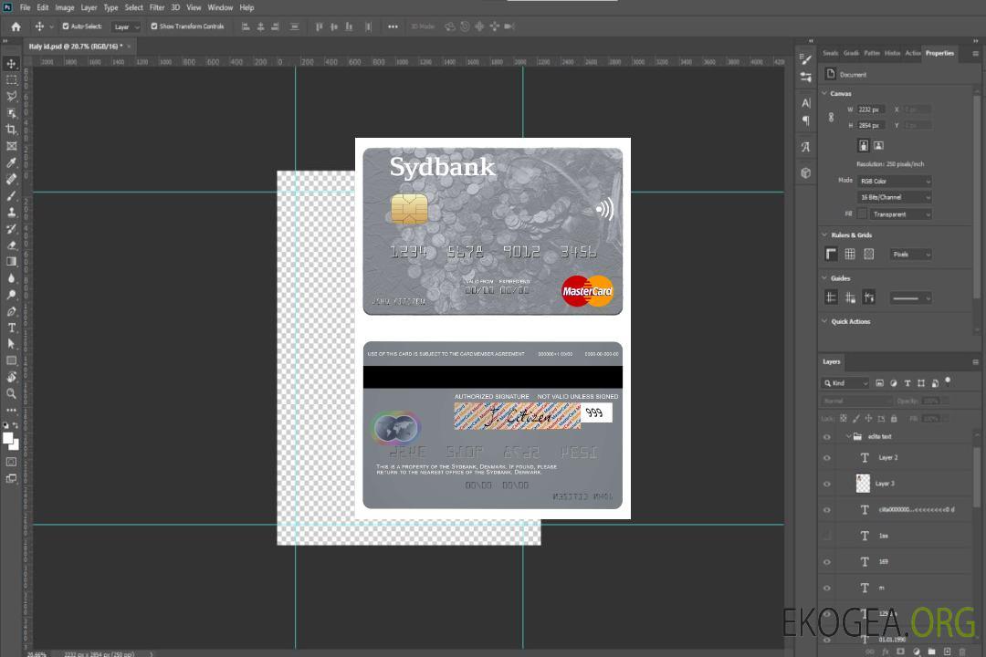 Danemark Sydbank mastercard template Danemark Sydbank mastercard template